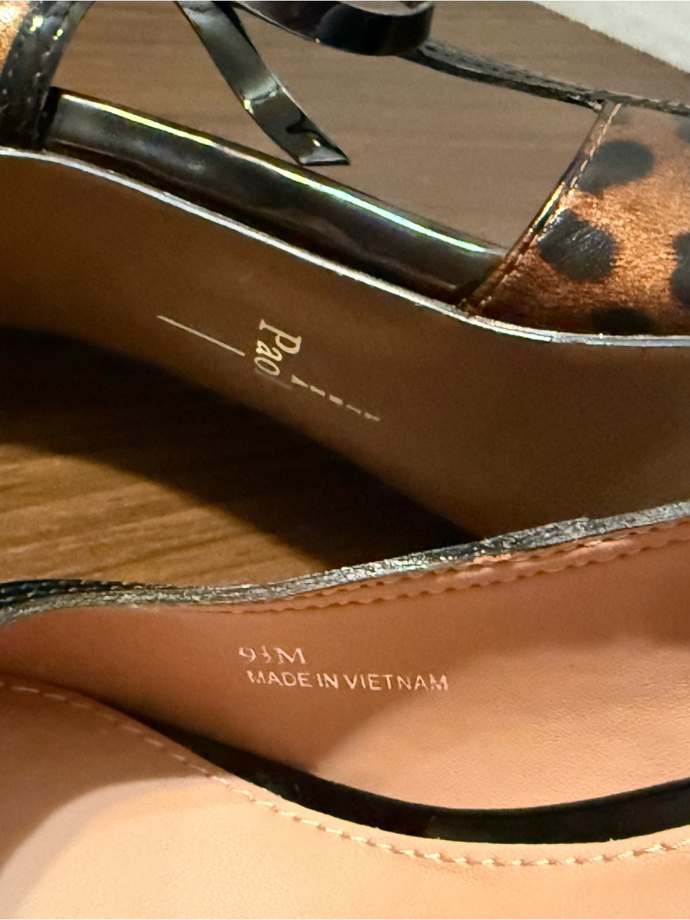 Linea Paolo Pointe Leopard Patent Leather Pointed Toe Pumps Size 9.5 - Picture 6 of 7